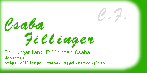 csaba fillinger business card